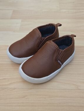 Carter's Toddler Boys Faux Leather Ricky Casual Slip On Brown Shoes Size 4